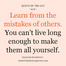 Learn from others' mistake